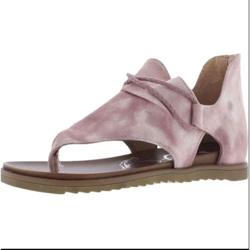 Very G Womens Dusk Pink Canvas Thong Sandals Shoes 6 Medium